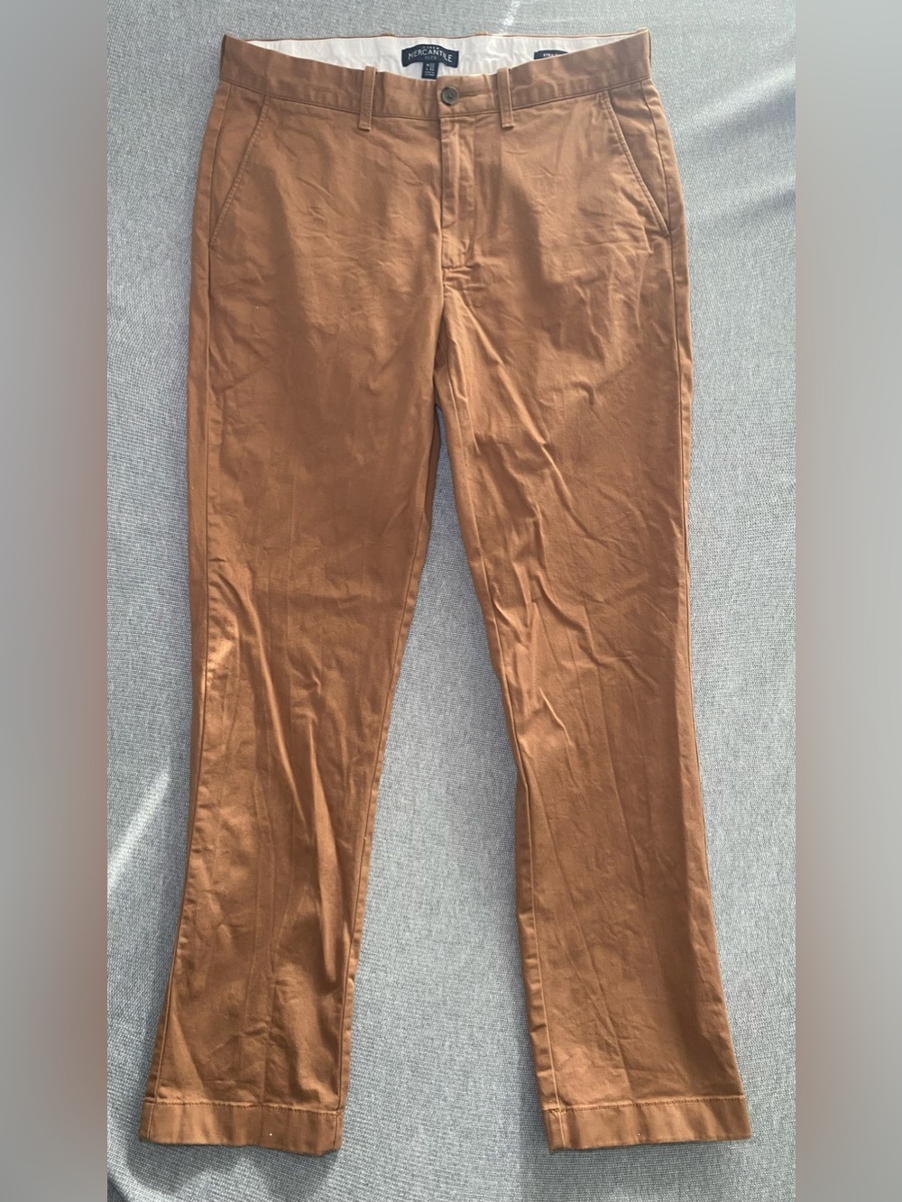 J Crew Pants Men W32xL30 Brown Straight Fit Chino Classic Casual Flat Front